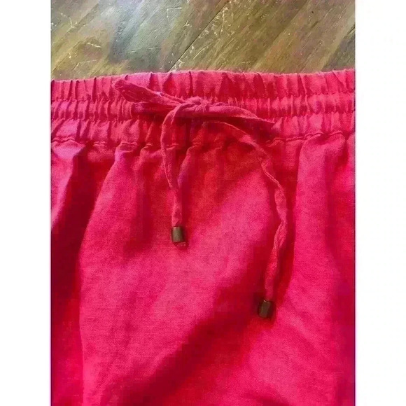Willi Smith 100% linen Red Drawstring Waist Mini Skirt, M - Picture 4 of 7